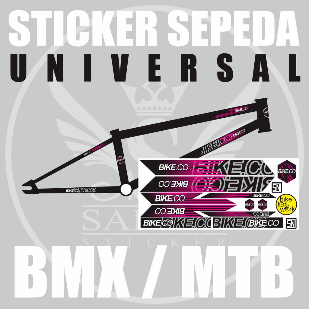 STIKER VARIASI SEPEDA BMX / MTB / UNIVERSAL / STRIPING STIKER SEPEDA BIKE.CO 05 MAGENTA