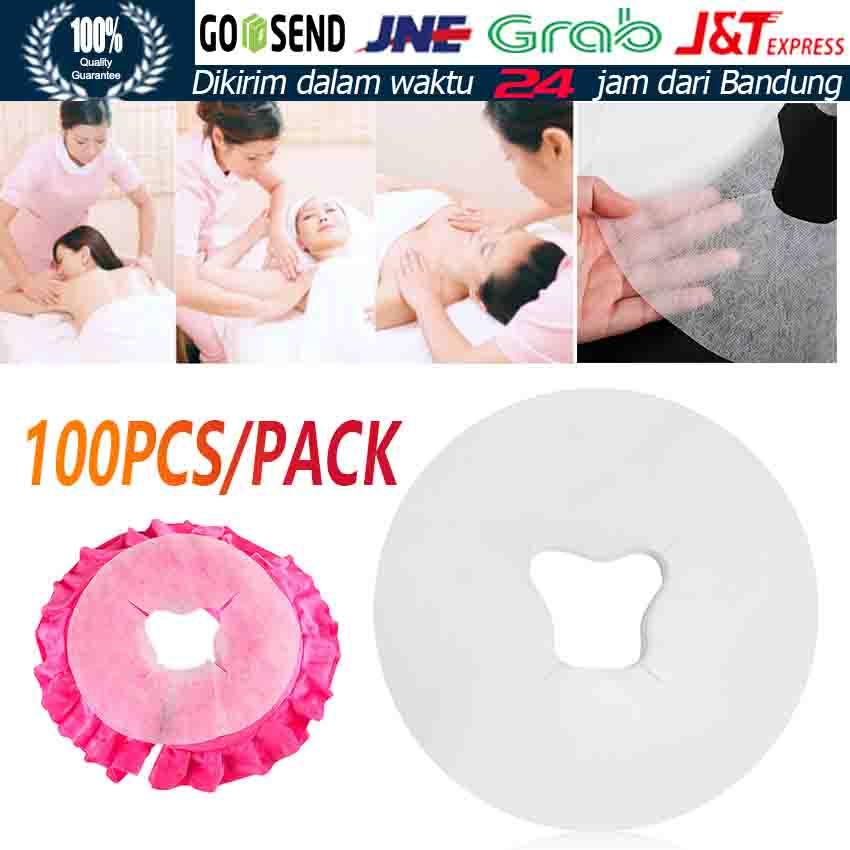 100Pcs Non-woven Fabric Bantalan Penutup Lubang Wajah Sekali Pakai Untuk Meja Pijat Spa