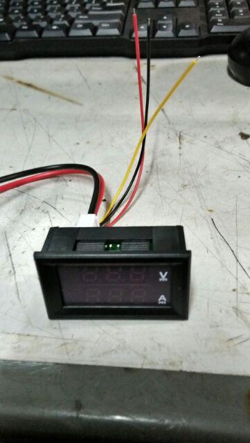 1pcs Dc 0-100v 10a Ammeter Voltmeter Digital/tampilan Ganda/detektor Tegangan 0.28 Merah Biru Led