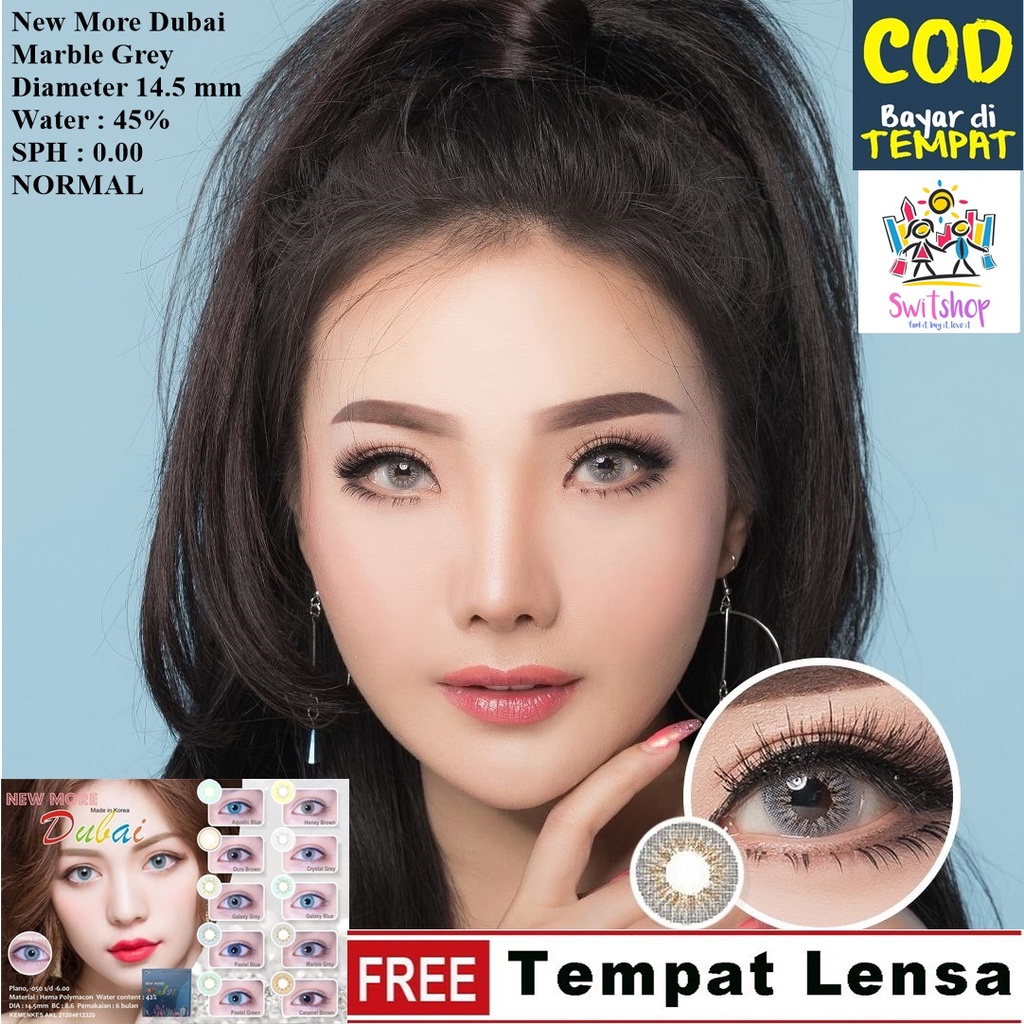 SOFTLENS MINUS DAN NORMAL NEW MORE DUBAI MARBLE GREY 14.5mm (0.00 sd -6.00) GRATIS TEMPAT SOFLEN