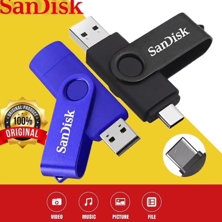 CODEV1h1G--SANDISK FLASHDISK OTG TYPE C USB 32GB/64GGB/128GB FLASH DRIVE ULTRA DUAL USB 3.1 Flashdis