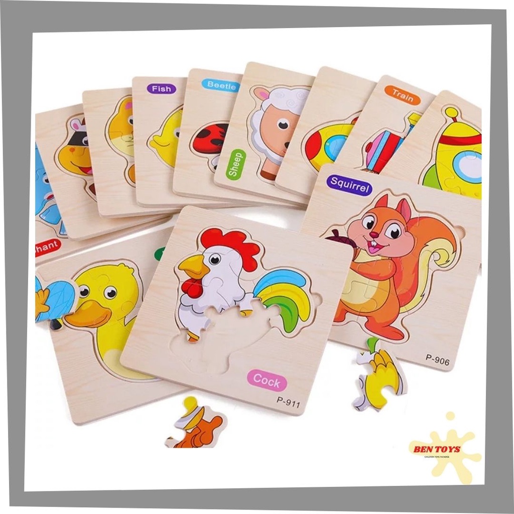 Puzzle Kayu Wooden Puzzle Anak Puzzle Kayu Puzzle Mini Mainan Kayu Jigsaw Puzzle Mainan anak