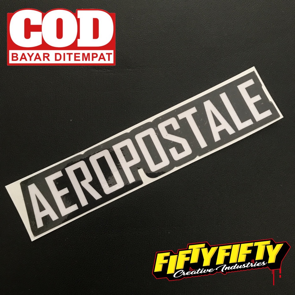 Stiker Print Cut AEROPOSTALE Stiker Printing Laminasi Glossy Stiker Motor Mobil Helm Sudah Membentuk Pola Desain