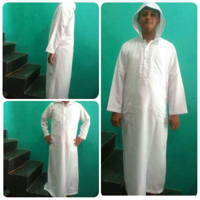 GAMIS JUBAH PRIA TRENDY PUTIH POLOS