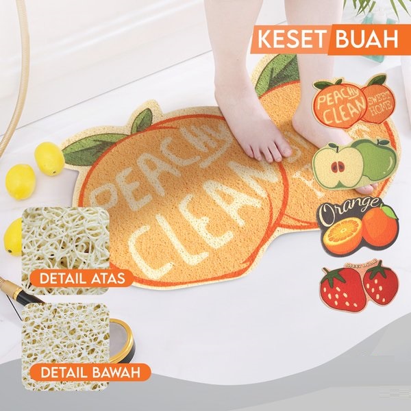 C11  KESET BIHUN MOTIF BUAH - BUAHAN UNTUK DAPUR DAN KAMAR 40 X 60 CM BAHAN MIE PVC