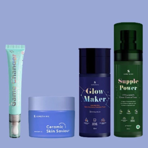 ✦SINAR✦ Somethinc Ceramic Skin Saviour Moisturizer Gel | Game Changer Tripeptide Eye Concentrate Gel - Eye Gel | Glow Maker AHA BHA PHA Treatment Toner | Supple Power Hyaluronic9+ Essence Toner