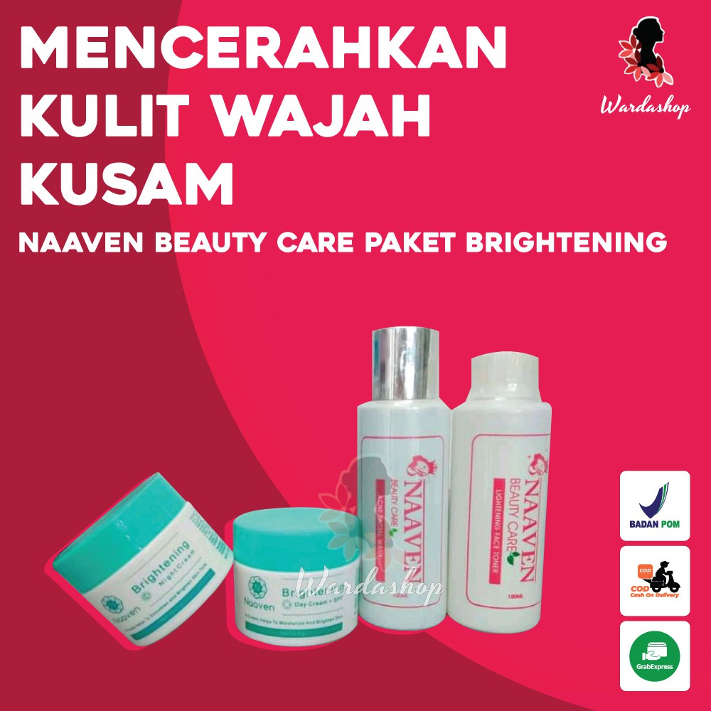 Paket Skincare Brightening Series Naaven Beauty Pemutih Pencerah Pelembab Wajah Perawatan Kecantikan