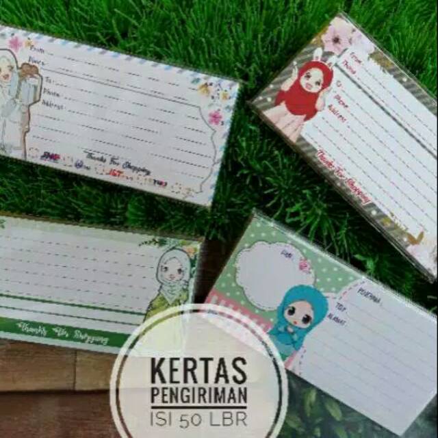 

Kertas Pengiriman Olshop / Kertas Pengiriman full color / isi 50