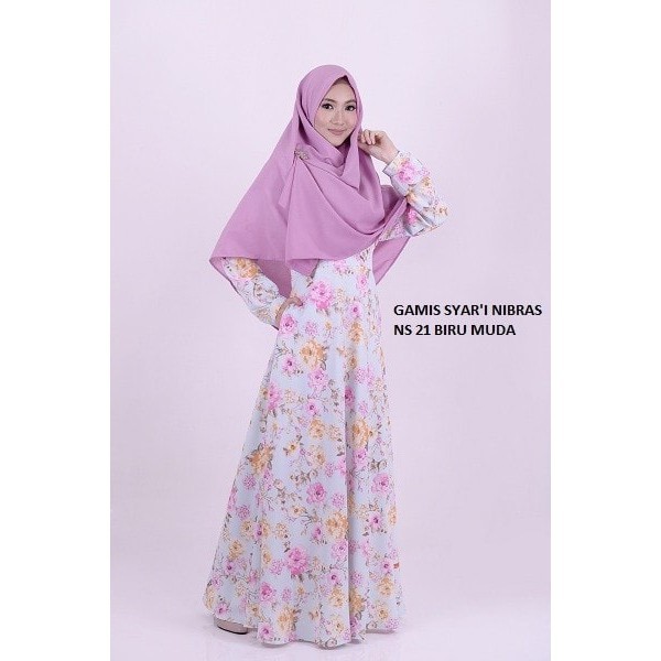 BAJU MUSLIM GAMIS SYAR'I NIBRAS NS 21 (S, M , L, XL, XS )