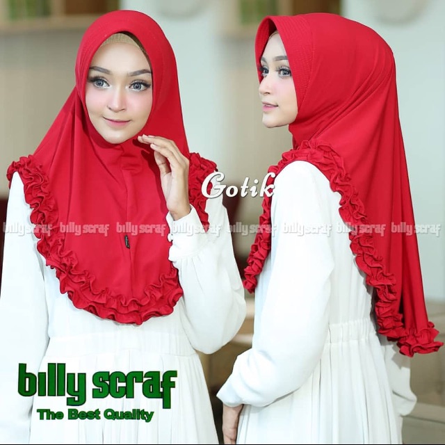 Jilbab instan gotik billy scraf bagus dan murah