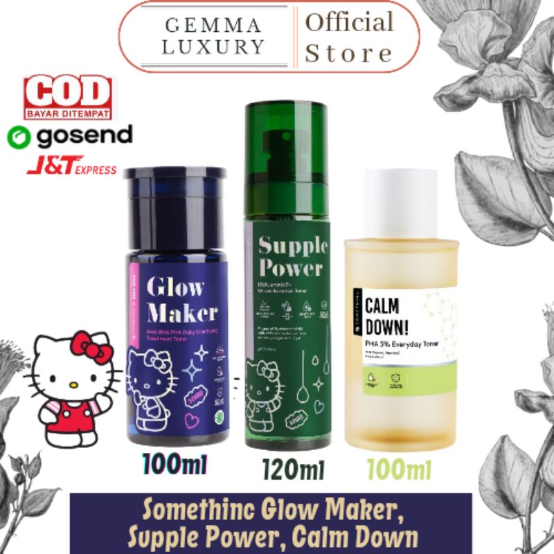 (GOSEND/COD) SOMETHINC GLOW MAKER AHA BHA PHA CLARIFYING TREATMENT TONER | SUPPLE POWER HYALURONIC 9+ ONSEN ESSENCE TONER | CALM DOWN PHA 3% EVERYDAY TONER | SKIN GOALS VITA PROPOLIS GLOW ESSENCE TONER | SOMETHINC ACNEDOT TREATMENT TONER - TONER JERAWAT