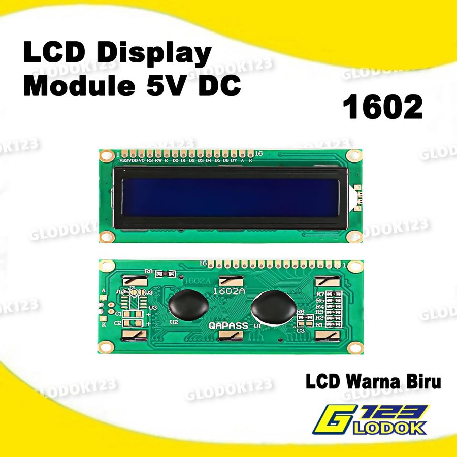 LCD 1602 Display 16x2 Backlight Hijau atau Biru Untuk Arduino