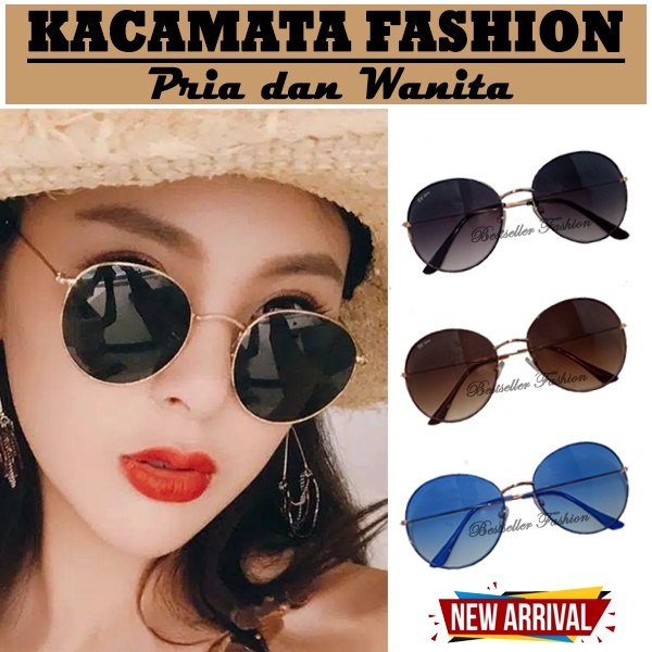 Kacamata Hitam Lensa Anti UV400 Frame Besi Kacamata Retro Korea Unisex Fashion Gaya Bingkai Oval