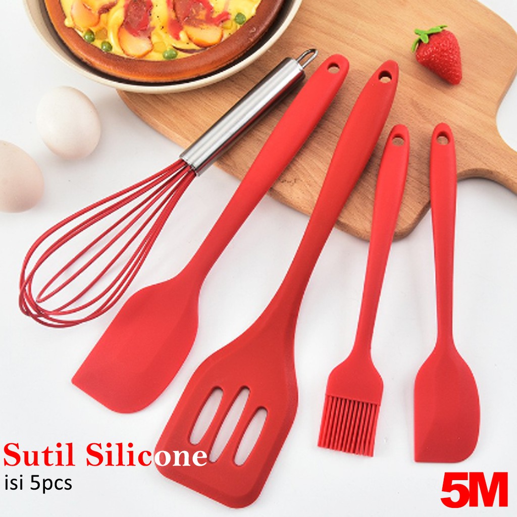 Set Alat Masak Silikon alat kue alat memasak sutil silikon spatula