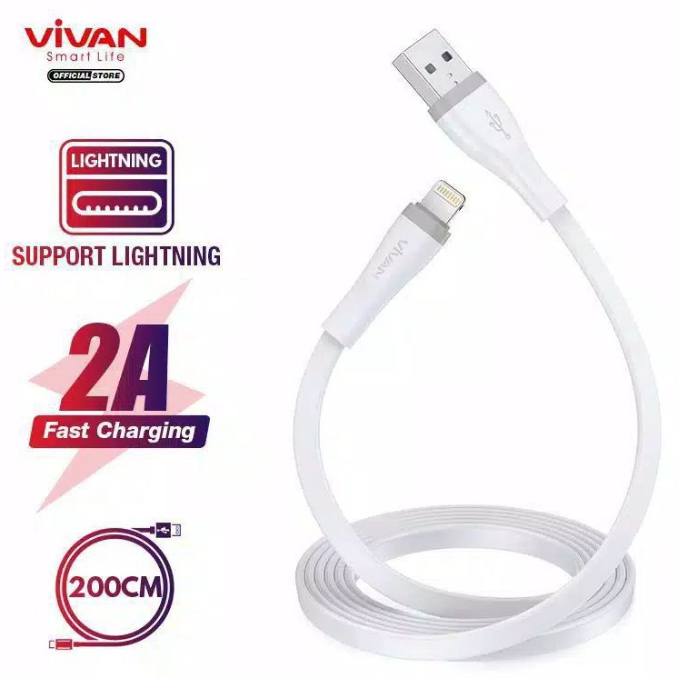 Kabel Data Vivan SL200S iPhone 200Cm ORIGINAL