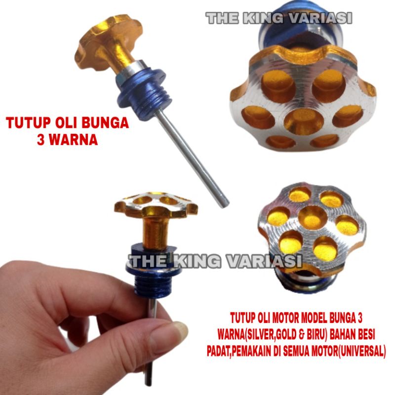 TUTUP OLI MOTOR/TUTUP OLI MODEL BUNGA 3 WARNA/TUTUP OLI MOTOR VARIASI/TUTUP OLI JARUM/TUTUP OLI BUNG