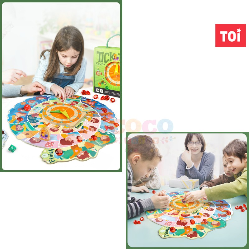 TOI Toys Wooden TICK TOCK CLOCK Puzzle Mainan Edukasi Anak Ready Stock