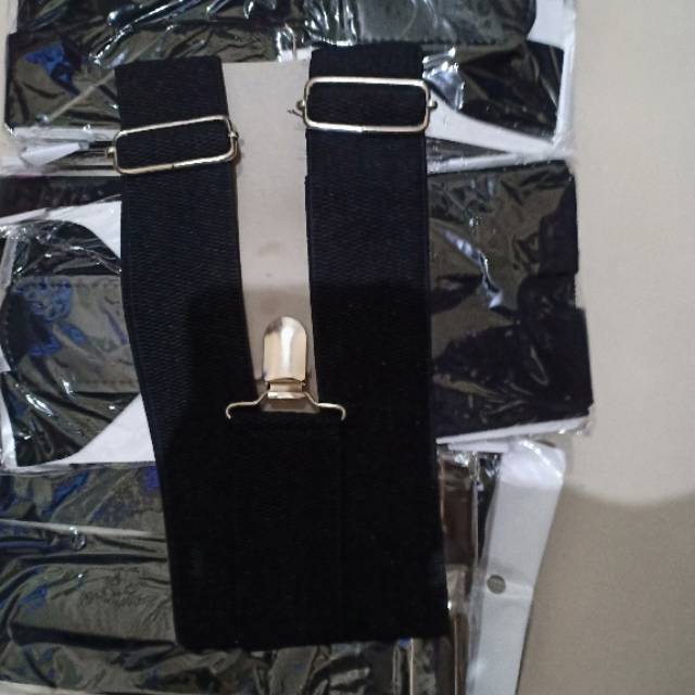 Suspender Dewasa Hitam lbr 4 cm ukuran besar