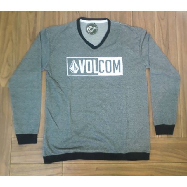 KAOS/T-SHIRT PRIA // VOLCOM (GRAY) // LENGAN PANJANG // SIZE L