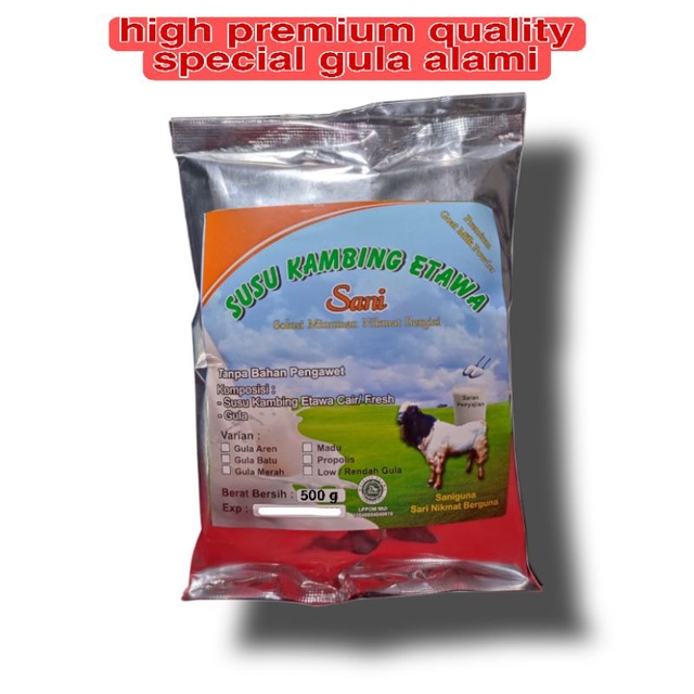 

Susu kambing G.batu, G.aren, Madu, Propolis kemasan Foil