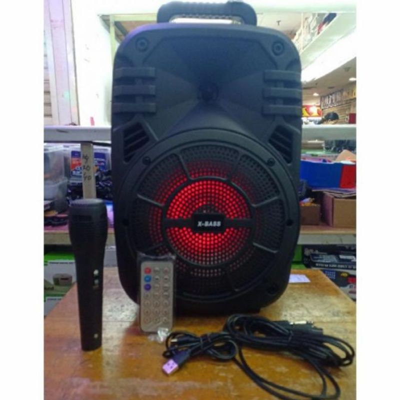 COD SPEAKER BLUETOOTH 8'5 INCH FLECO F-8609 LED  PLUS MIC KARAOKE X-BASS//SPEAKER KARAOKE//SPEAKER SALON AKTIF//SPEAKER FLECO X-BASS//SPEAKER WIRELESS