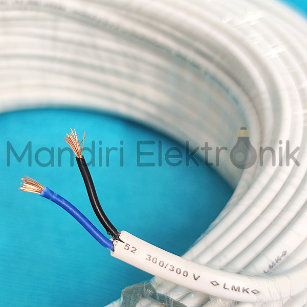 Kabel NYMHY 2x0.5mm Intica Roll 50m 50 Meter - Kabel Putih Serabut isi 2 0,5mm Roll 50meter