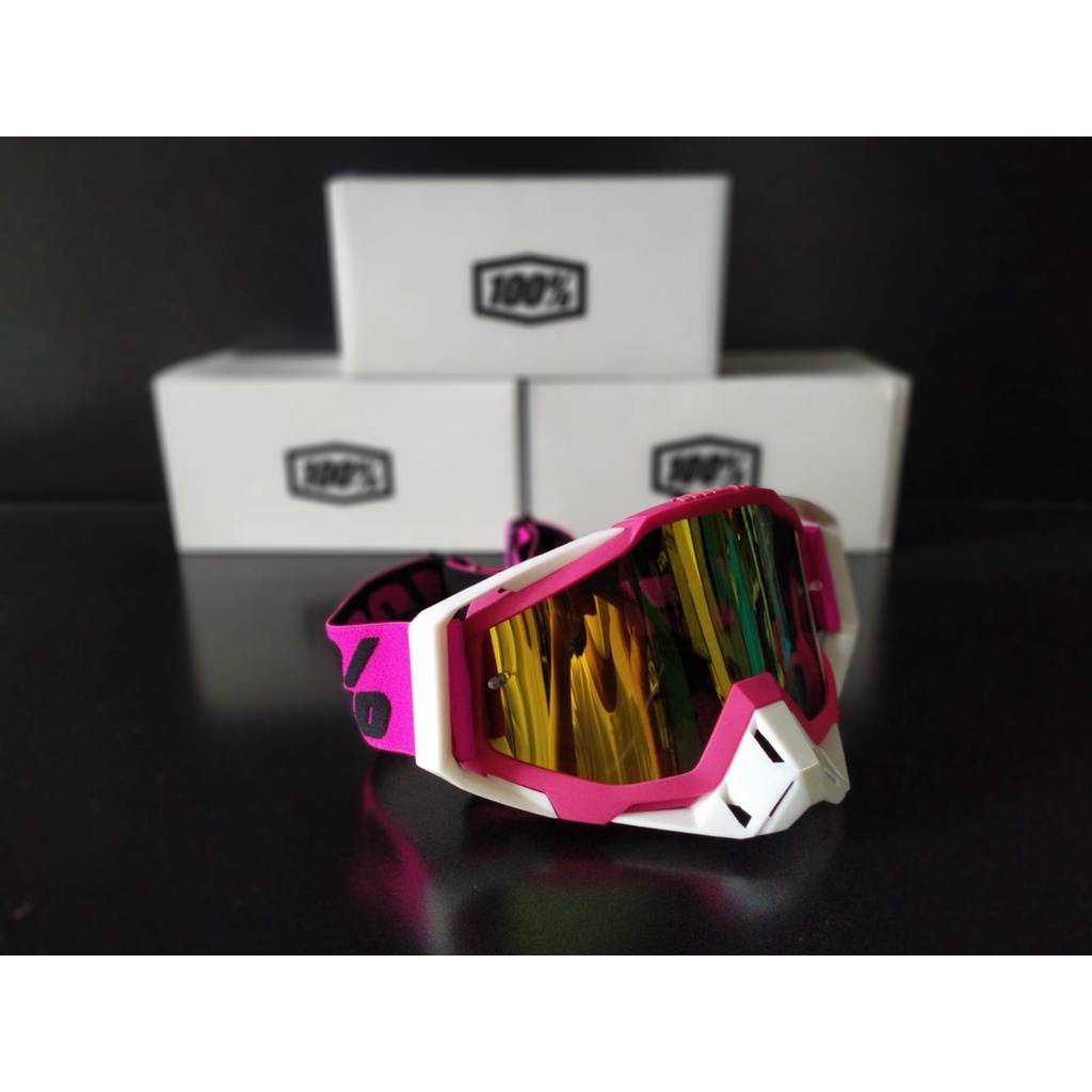 Kacamata Jetski MX Goggles - Pink/White