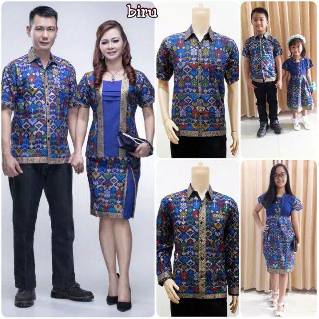 Qnunbatik Batik Family/keluarga Dress Mawar Kawung