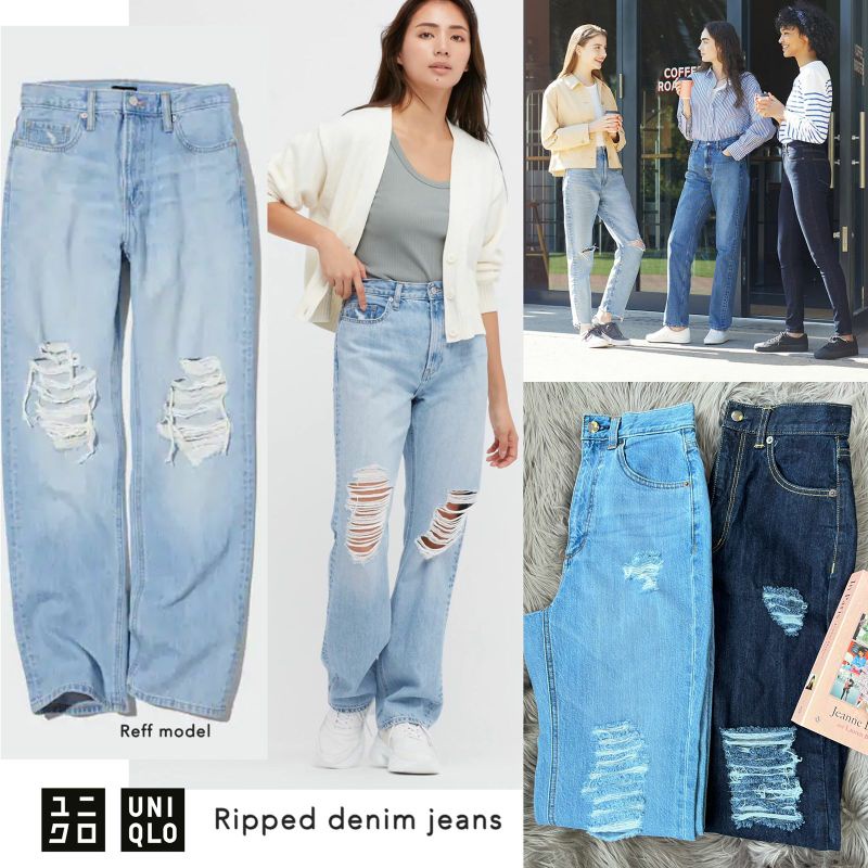 Ribbed debim jeans pants