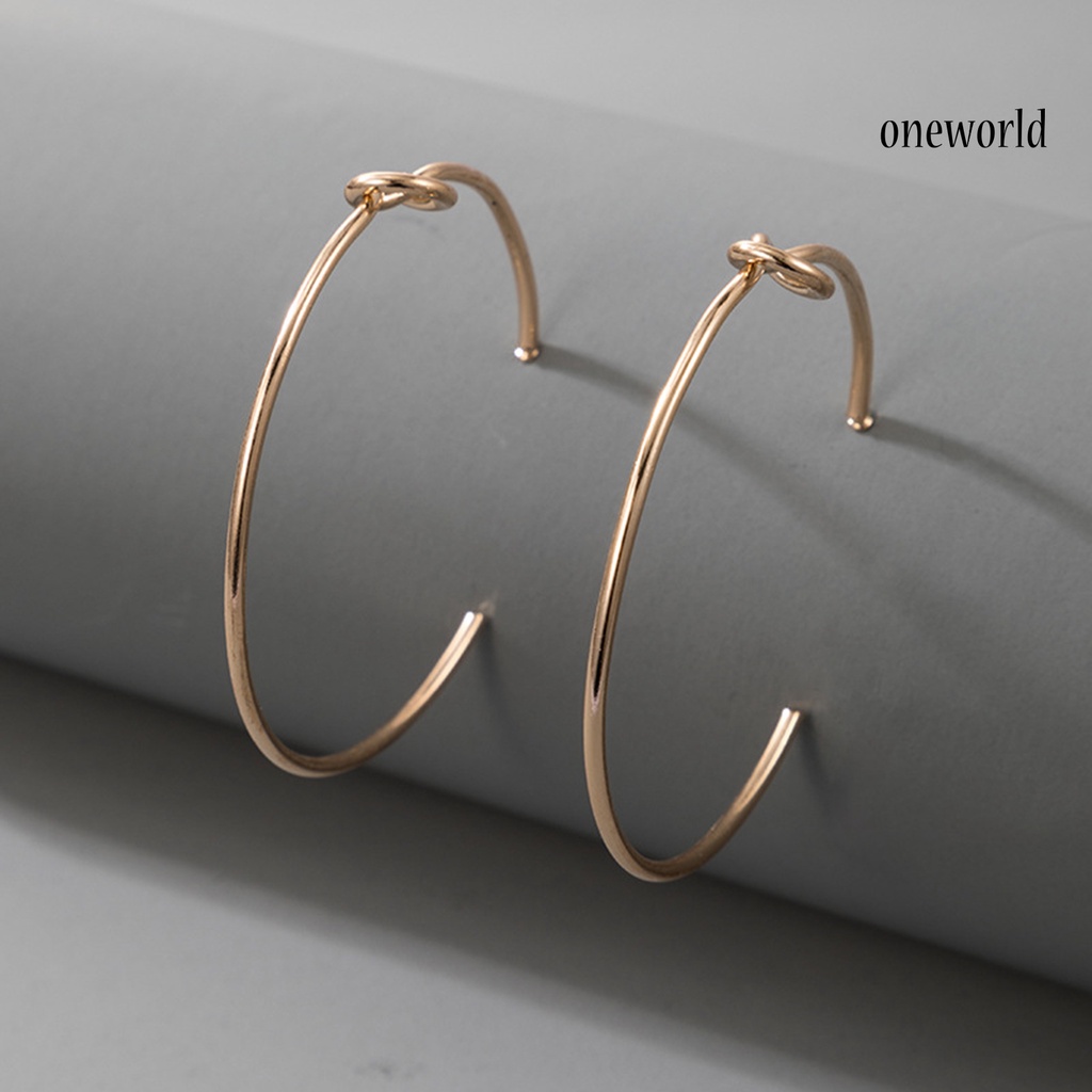 OW# Simple Earrings Hoop Geometry Big Circle Oversized Metal Hoop Earrings for Daily Wear