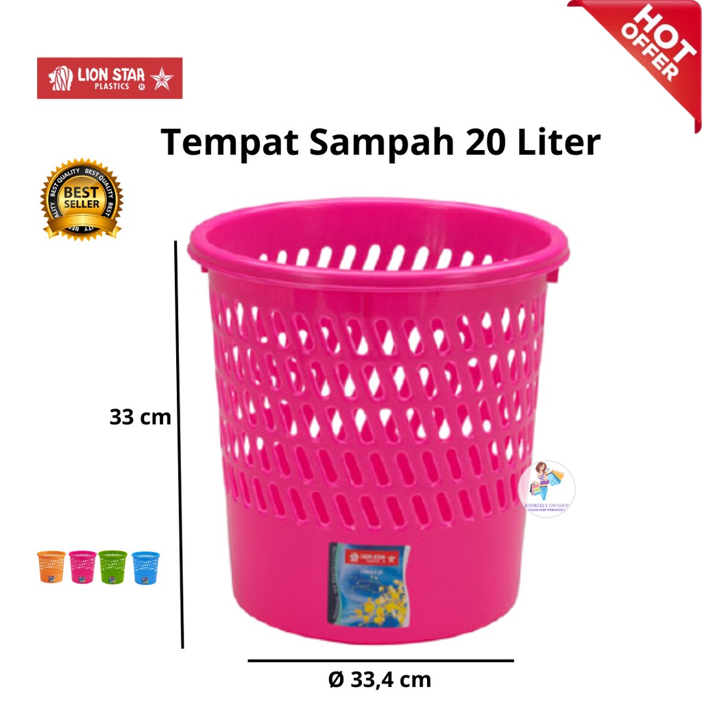 Kimberlyonshop Tempat Sampah C-31 Grill Bin 20 Litres Lion Star