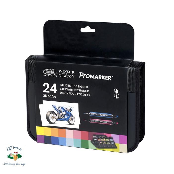 

Kaligrafi / Winsor & Newton Promarker Wallet Set 24. Twin-Tipped Nib. Brush Pen. Murah Meriah Ready