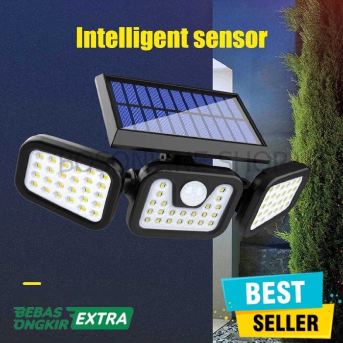 FMFIT Lampu Taman Tenaga Surya Solar Cell Sensor Gerak PIR Outdoor 74 LED