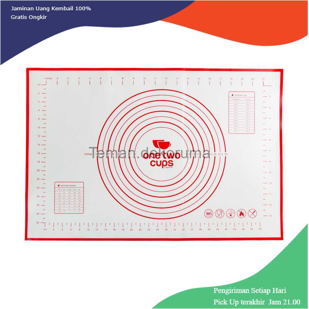 TD-AI One Two Cups Silicone Mat Alas Adonan Pizza Martabak 40x60CM - JJ63112