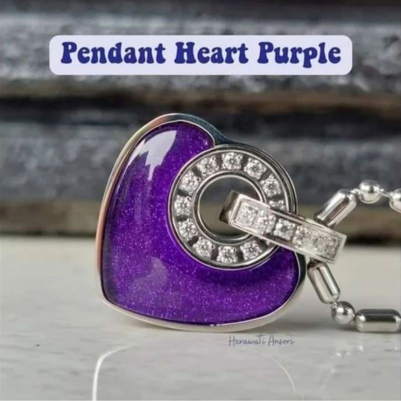 READY STOCK MILLIONAIRE PENDANT KALUNG KESEHATAN HEART PURPLE, LIMITED EDITION