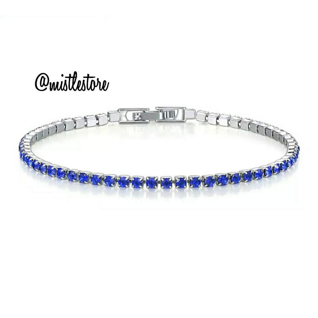Gelang Zircon 3 warna Biru Pink Rosegold KC129 KC134 KC135