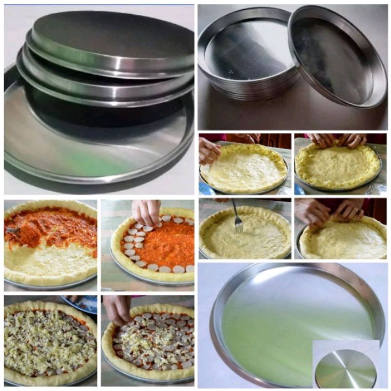 1 Pcs Loyang Pizza 22 Cm Bahan alumunium Tebal  Anti lengket