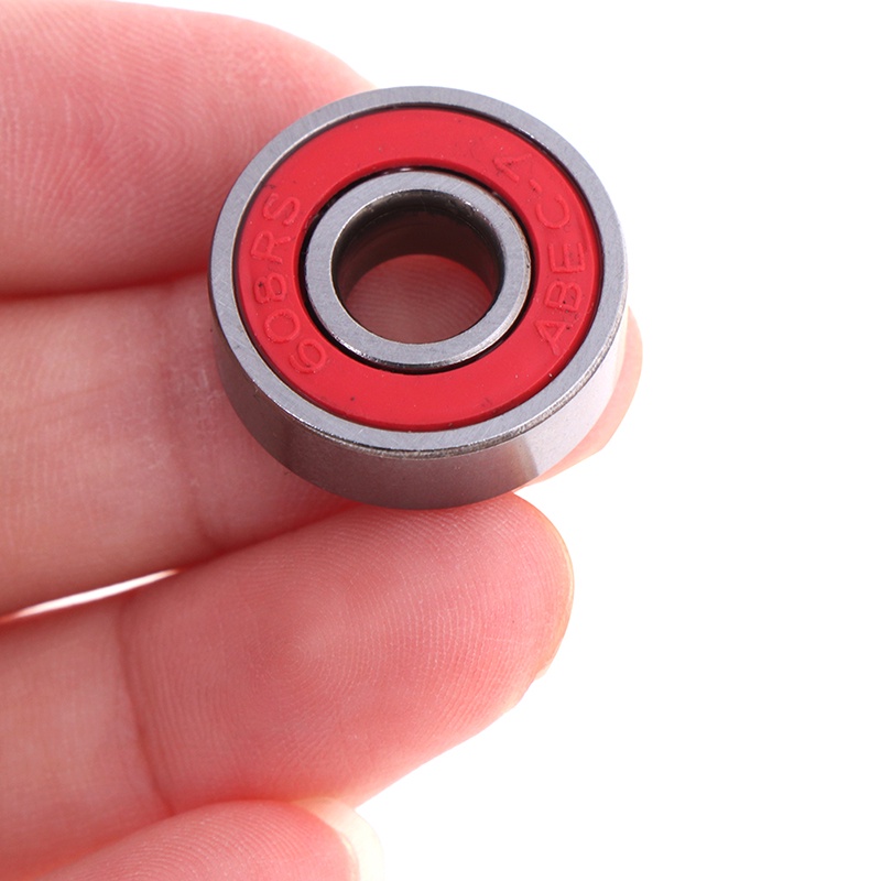 5pcs Bola Bearing ABEC-7 608RS Warna Merah Ukuran 8x22 X 7mm Untuk Skateboard