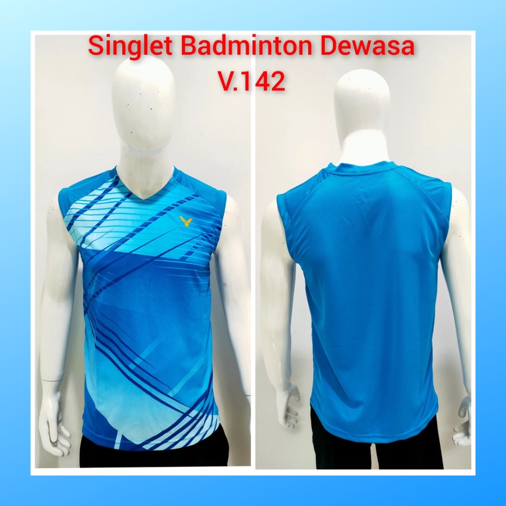 Kaos bulutangkis pria baju badminton singlet olahraga jersy wanita dewasa tshirt outfit seragam kostum jersey custom casual print suit pakaian jarsey oblong apparel sport jersi sudirman thomas uber cup bulu tangkis V142 turqis polos