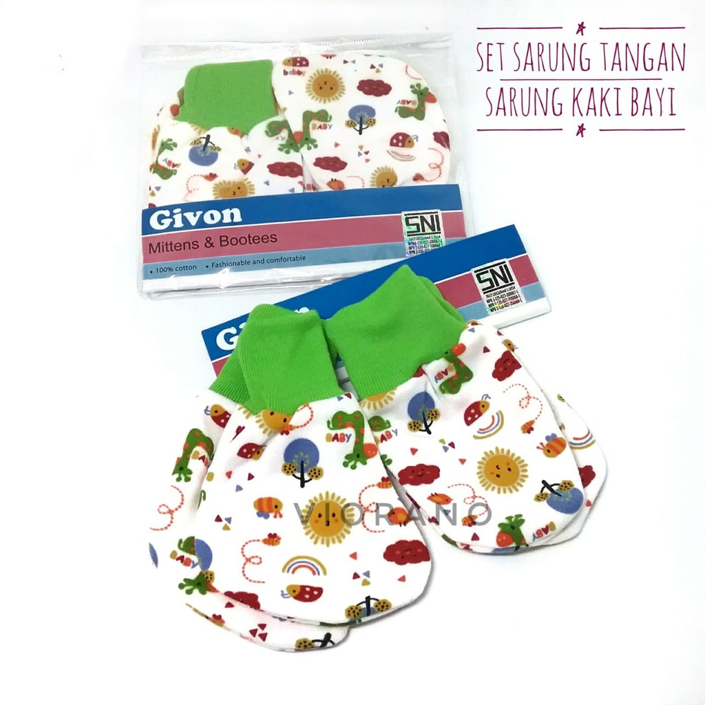 SNI 1set Sarung Tangan Kaki Baby New Born / Kado Bayi Baby Gift / Setelan Kaos Kaki Baby + Kaos Tang