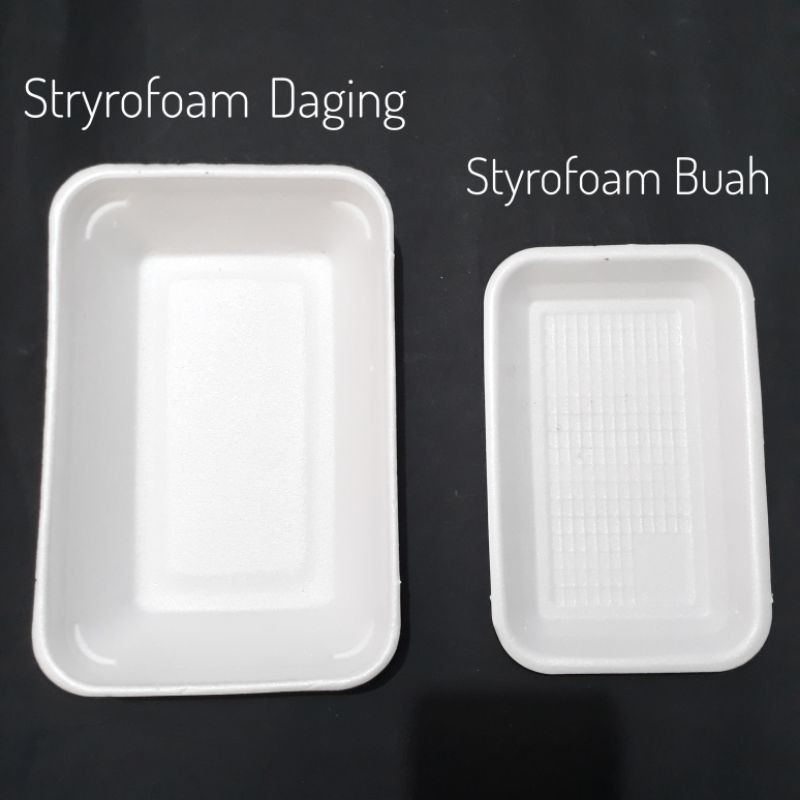 (ISI 10) Styrofoam Buah Daging Sayur / Piring Foam Kemasan Makanan Beku Frozen Food Packaging