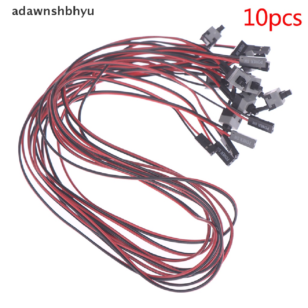 Adawnshbhyu 10pcs Kabel Saklar Tombol Power Panjang 50cm Untuk PC Switch Reset Daya Komputer