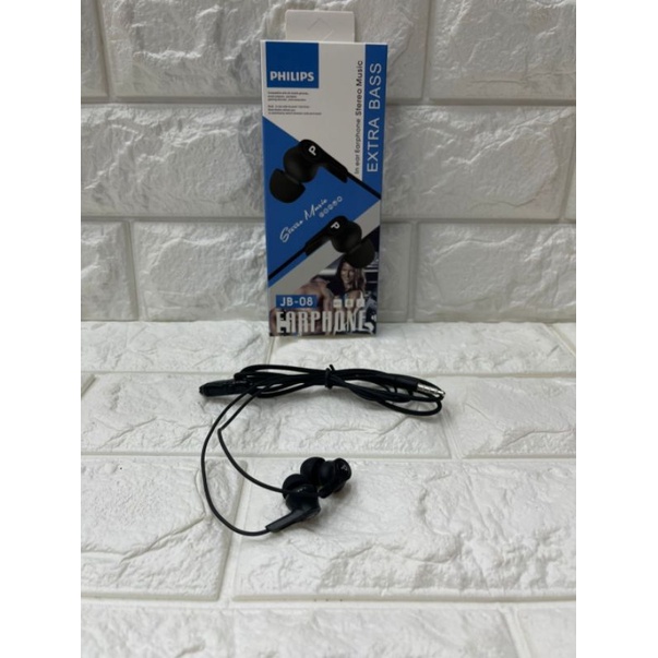 Handset handfree Hf JB-08 Philips Ekstra + Bass Handphone Handset