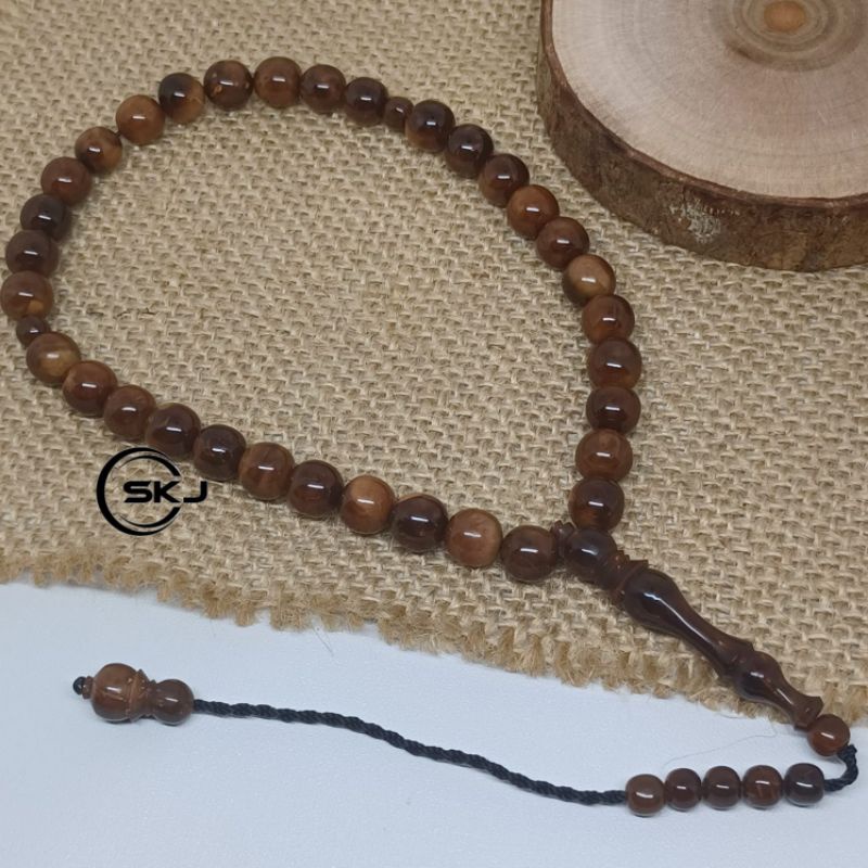 TASBIH KAYU KOKKA 8MM 33 BUTIR ASLI ISTANBUL TURKY