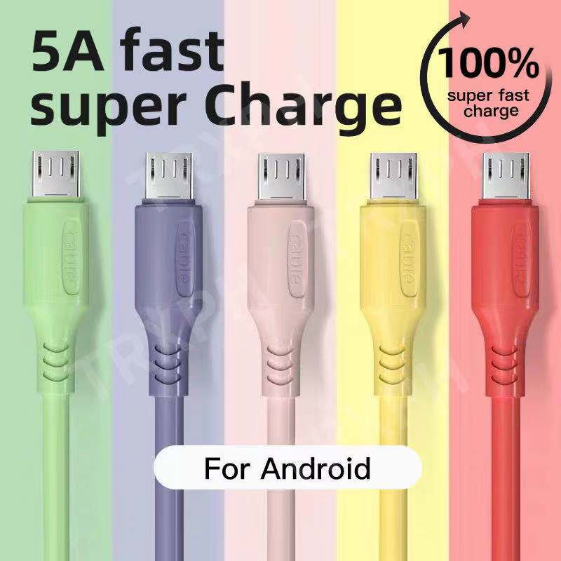 kabel data charger macaron v8 micro usb iphone type c fast charging data cable charger kabel