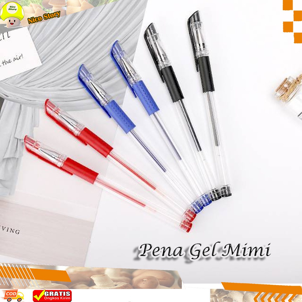 (NCS) PENA GEL MIMI 0.5MM PULPEN GEL PENA MURAH PENA IMPOR PENA JAKARTA PENA COD