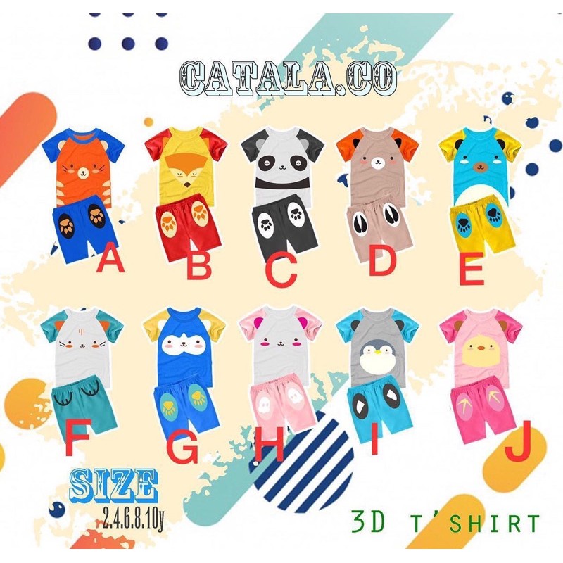 set animal 3d boy & girl size 2-10t by catala.co