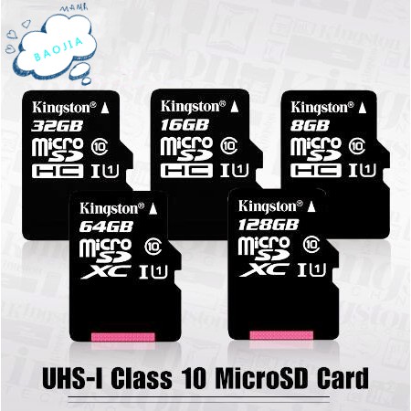 Kingston Kartu Memori Kelas Kanvas 16GB 32GB 64GB 128GB 128GB Micro SDHC 80mb / s TF