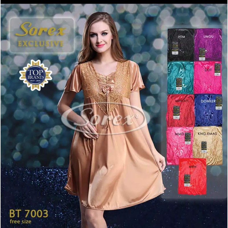 Sorex Lingerie BT 7001/7002/7003/7004/7005/7008 Baju Tidur Premium Satin Look