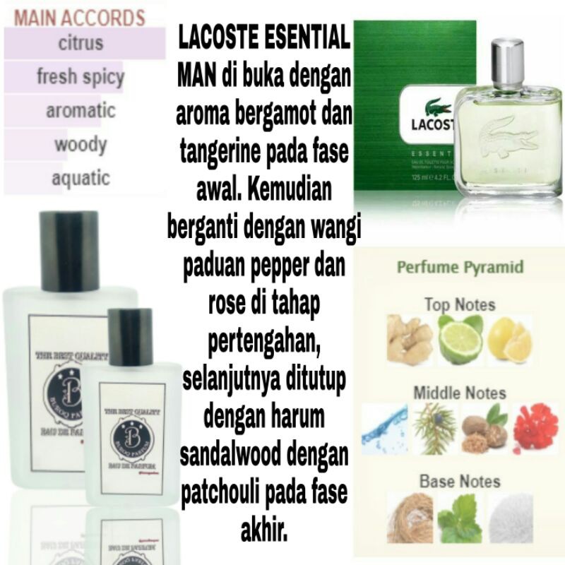 LACOSTE ESENTIAL MEN PARFUME PRIA PARFUM WANGI FRESH MINT - inspired